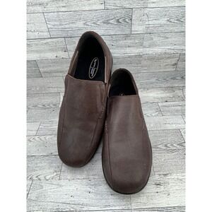 Aetrex G223M Maxum Lite Men 10 Wide Brown‎ Leather Slip On Loafers Orthopedic